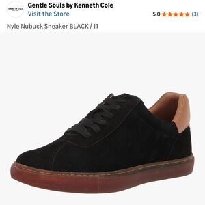GENTLE SOULS Sz 7 Nyle Black Suede Sneakers Orig $160 Excellent Condition